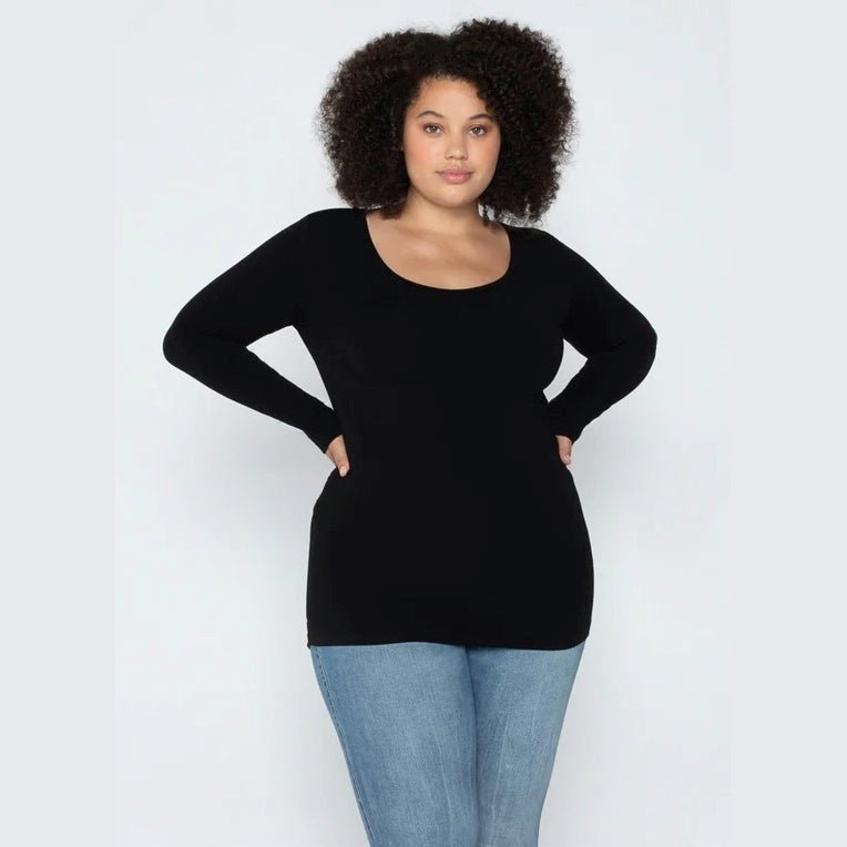 CEBTL1202 Curvy L/S Scoop Top