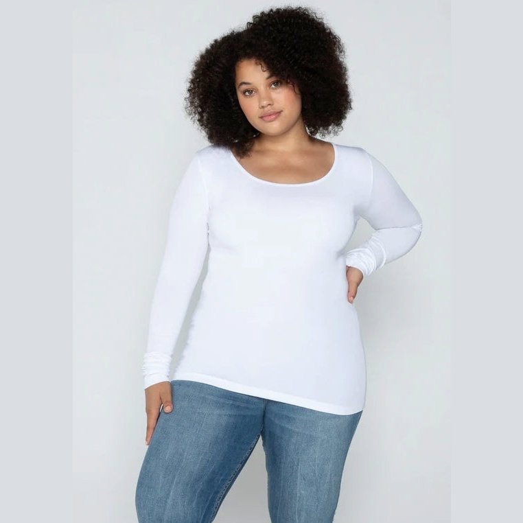 CEBTL1202 Curvy L/S Scoop Top