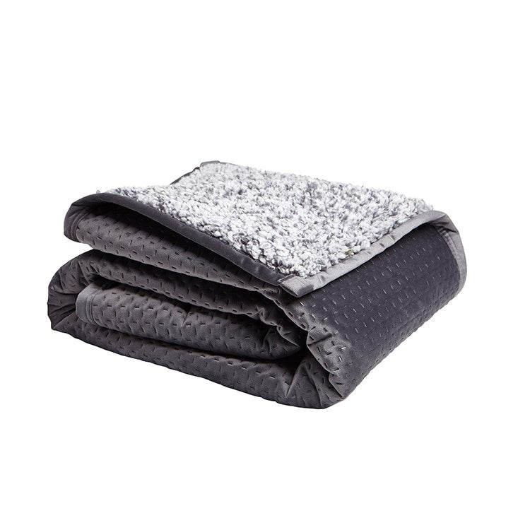 Velvet Sherpa Reverse Throw - Charcoal