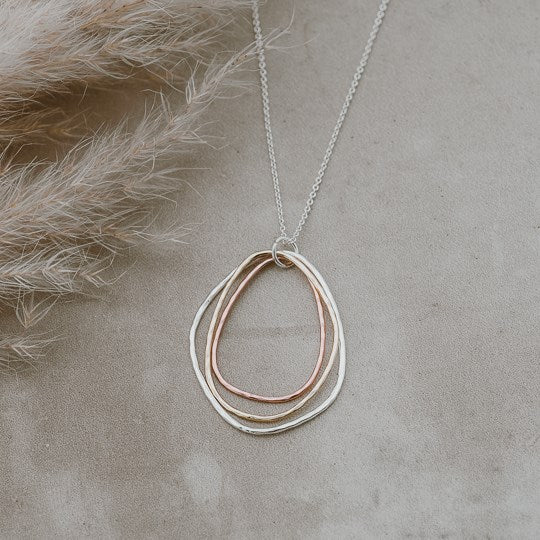 Noa Necklace-Silver/Rose Gold