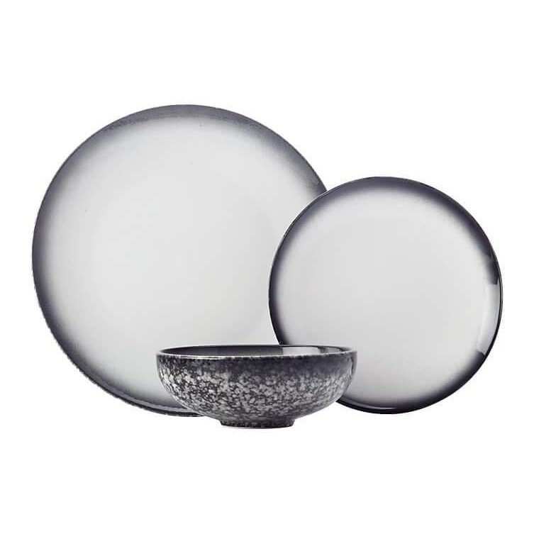 Caviar Granite Dinnerware 12pc Set