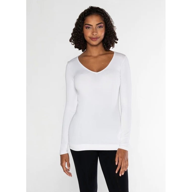 CEBT1207 L/S V Neck Top