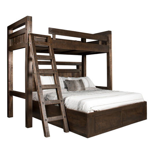 Timber Loft Bed With End Drawers