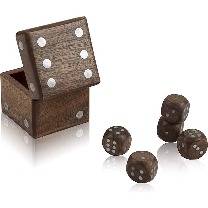 Wooden Dice With Holder