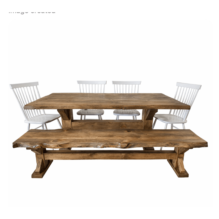 Barn Series Live Edge Trestle Dining Table