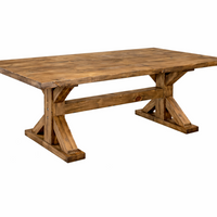 Barn Series Live Edge Trestle Dining Table