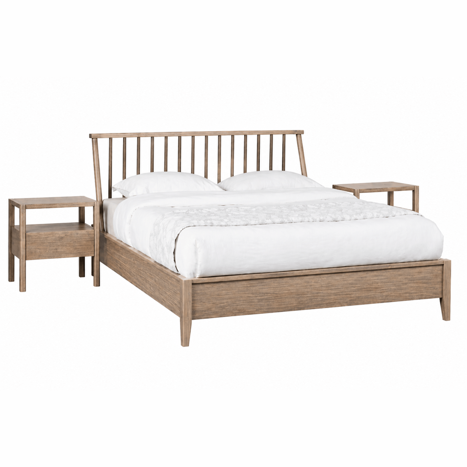 Sea Breeze Bed & Two Nightstands, WM, SM, Grey @ 50%