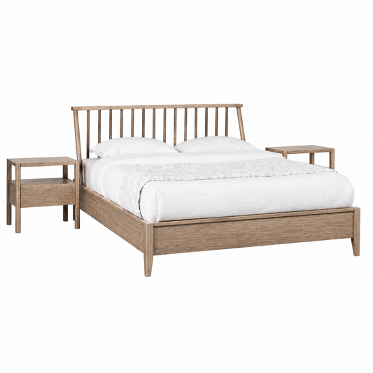 Sea Breeze Bed & Two Nightstands, WM, SM, Grey @ 50%