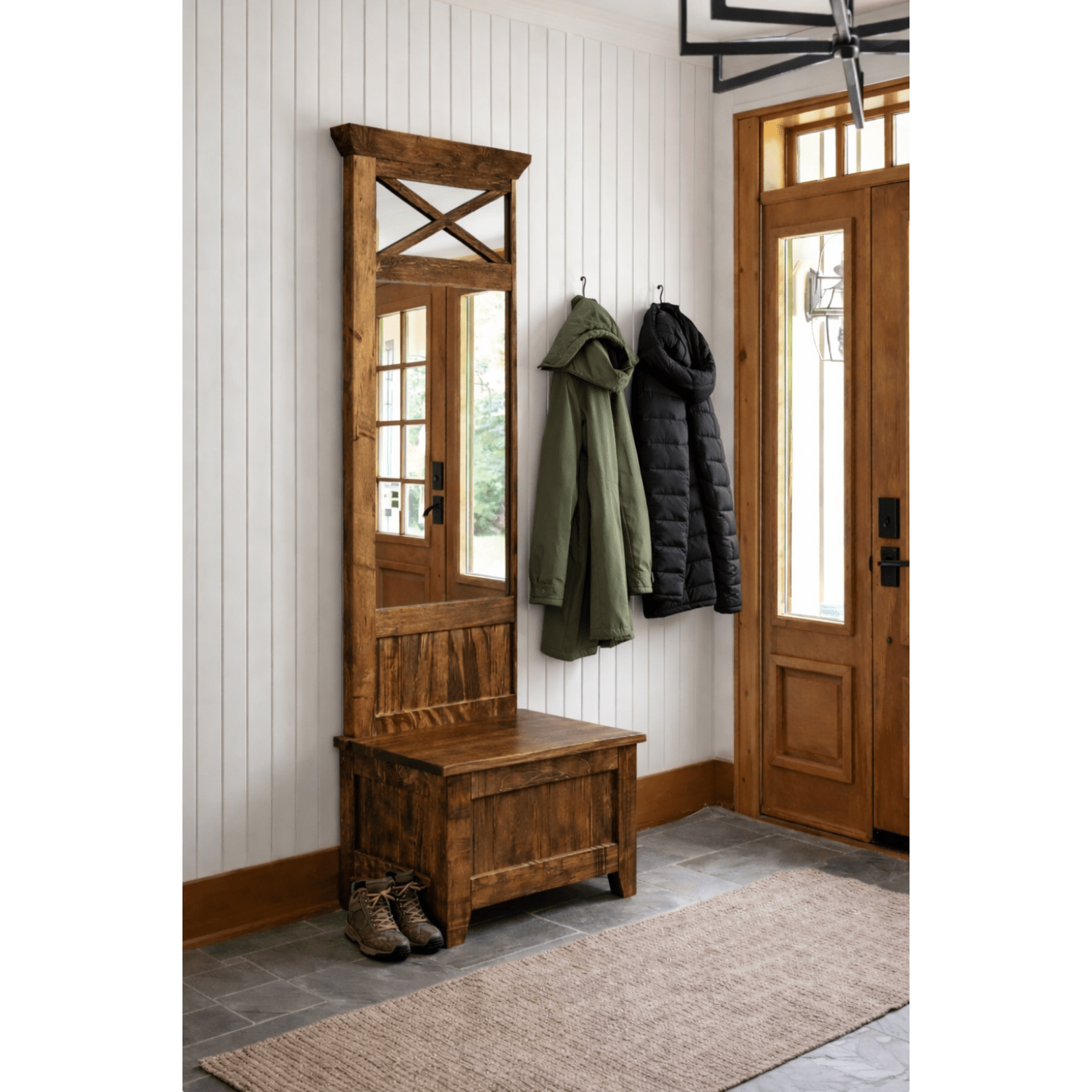 South River Entry Bench With Mirror