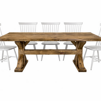 Barn Series Live Edge Trestle Dining Table