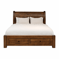 Platform Sleigh Bed With 2 End Drawers