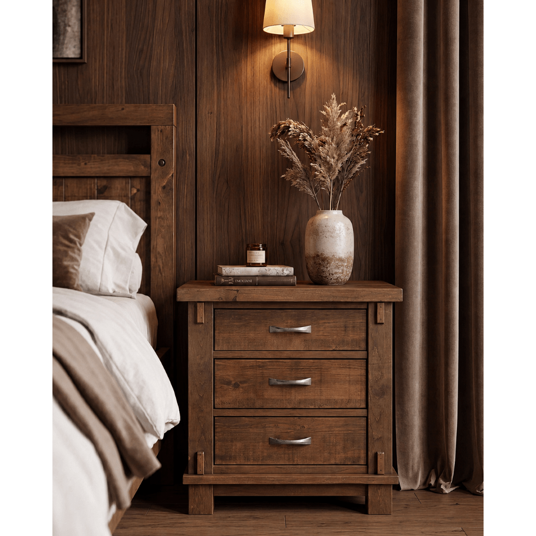 Timber 3 Drawer Nightstand