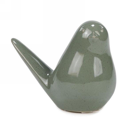 Sage Green Ceramic Bird Front Facing