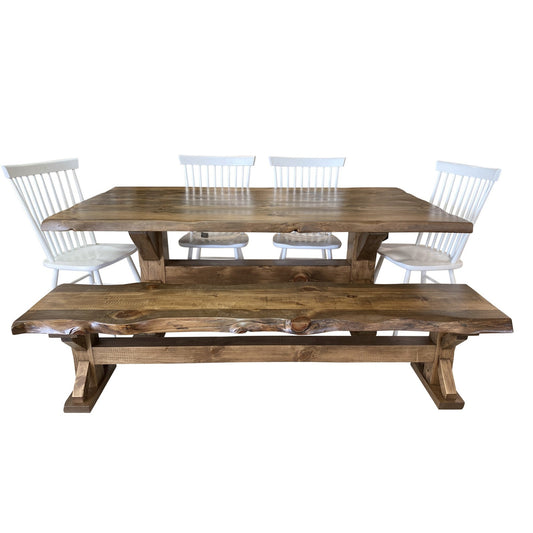 Barn Series Live Edge Trestle Dining Table