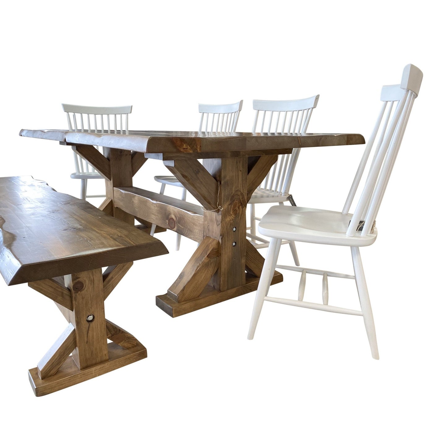 Barn Series Live Edge Trestle Dining Table