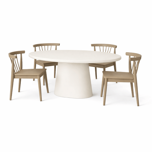 Millbrook 66" Oval Table And 5 Smile Chairs