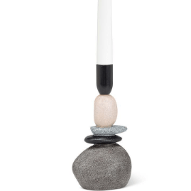 Stacked Stones Taper Holder, Small 7.5"