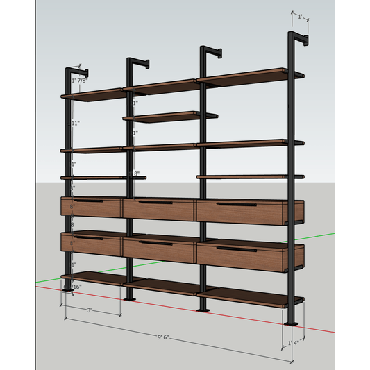Griffon Lodge Wall Shelf w/Drawers