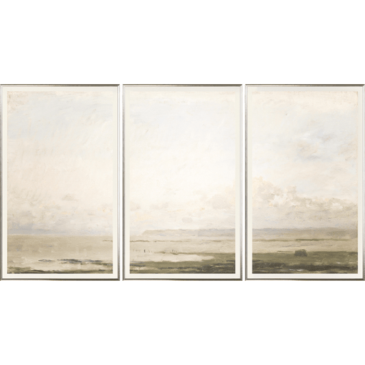 Beach At Ebb Tide - Triptych (C426)-C
