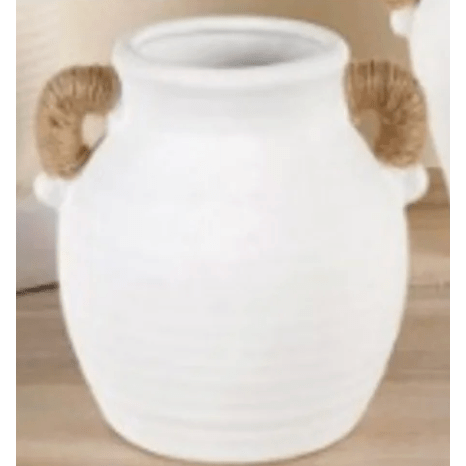 Ceramic Vase w/Brown Handles