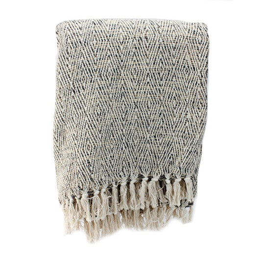 Throw Blanket Beige  / Grey