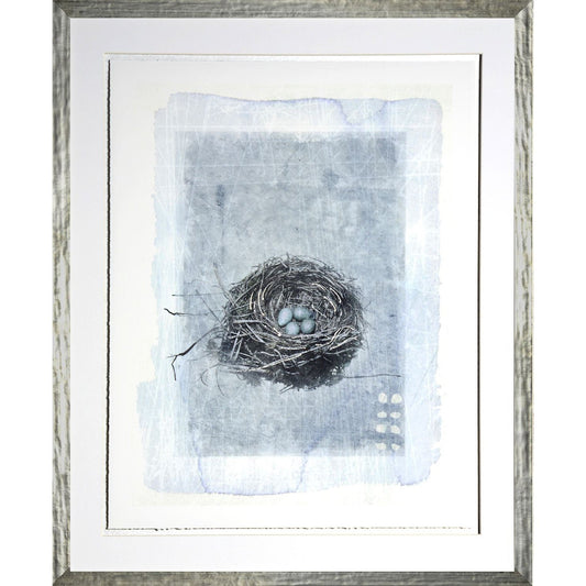 Nest in Blue III White Frame