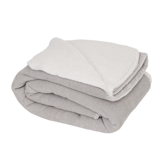 Plush Sherpa Revers Throw - Charcoal