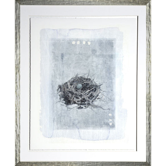 Nest in Blue I White Frame