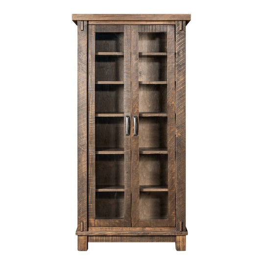 Timber Bookcase w Glass Doors