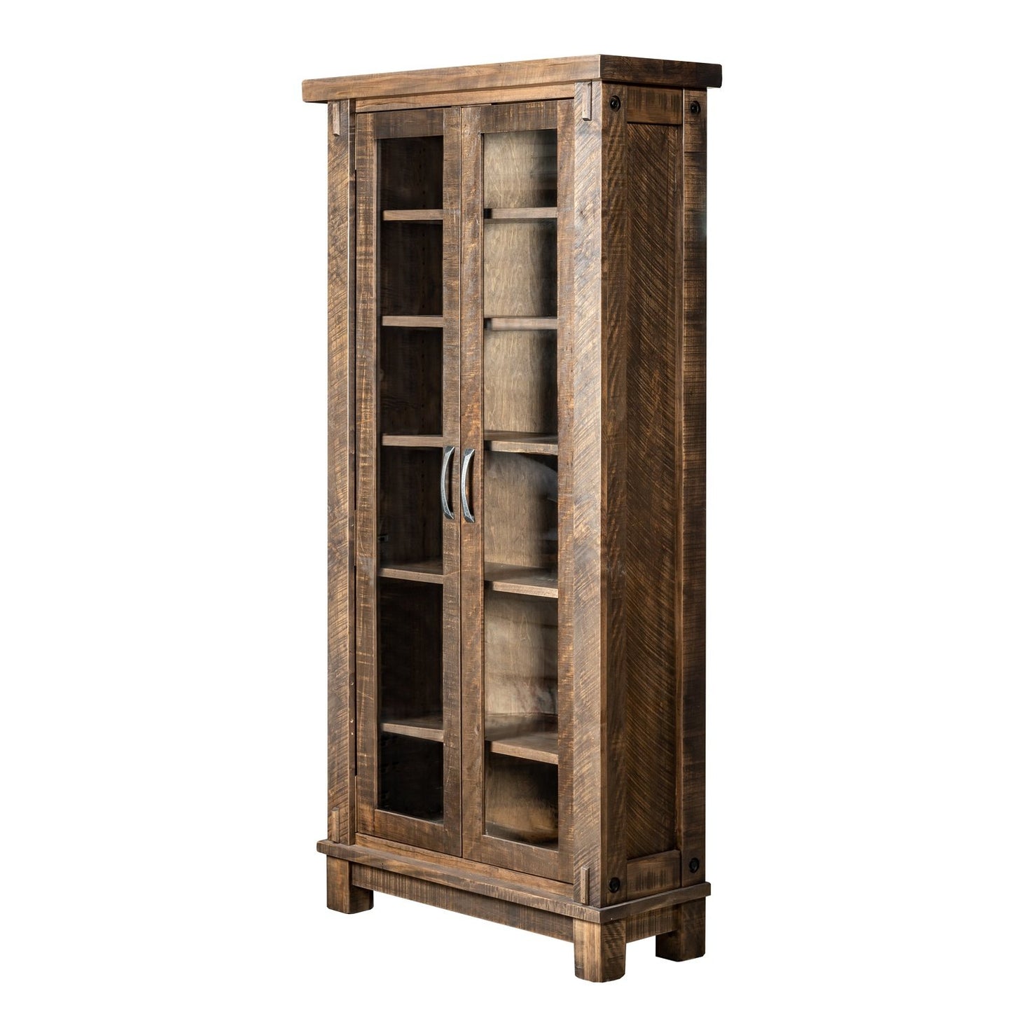 Timber Bookcase w Glass Doors