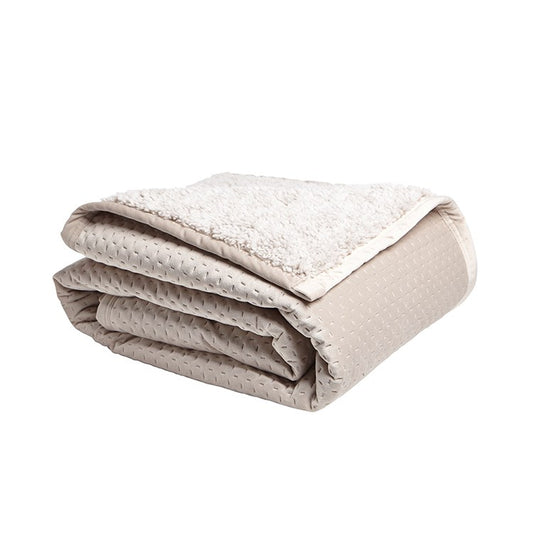 Velvet Sherpa Reverse Throw - Stone