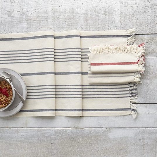 Soft Stripe Table Runner Navy