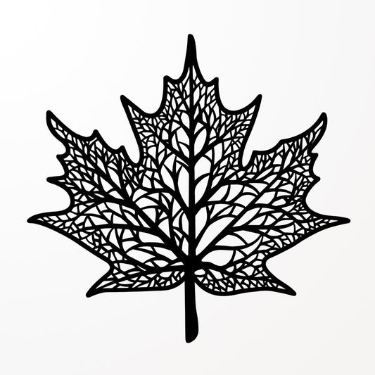 Maple Leaf Veins Metal Wall Art